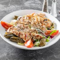 Large Greek Salad with Grilled Chicken Breast  · 