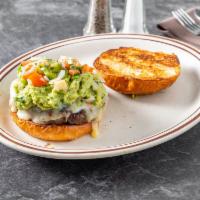 Baja Burger  · Pico de gallo, pepper jack cheese and homemade guacamole. 