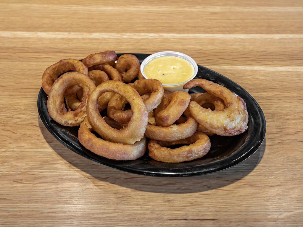 Alex's Gourmet Onion Rings · Fried battered onion.