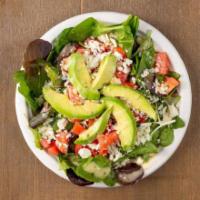 Mixed Green Salad · Mixed greens, tomatoes, olives, feta cheese, and avocados. Comes with your choice of dressin...