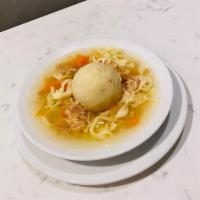 Homestyle Chicken Noodle Matzo Ball Soup - Matzoh Balls in the Soup · Matzoh Balls are in the soup, not on the side