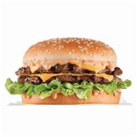 The Big Hardee® · Two charbroiled beef patties, our classic sauce, two slices of American cheese, and lettuce ...