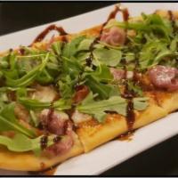 Fig Jam and Prosciutto  · Parma prosciutto, fig jam, and mozzarella cheese blend finished off with baby arugula and a ...