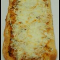 Cheese Flat Bread · Our house pizza sauce topped with mozzarella cheese 