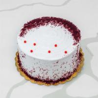 Red Velvet Cake · Layers of red velvet cake frosted with pastry's own signature cream cheese filling.
