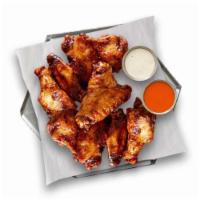100 Wings · Choose up to 5 sauces or rubs served with ranch on the side. BBQ Sauce, Buffalo Sauce, Cajun...