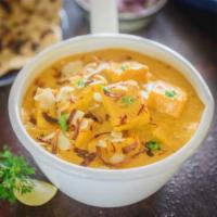 Shahi Paneer · Homemade cottage cheese cooked with a creamy tomato sauce, spices and nuts.