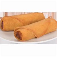 4 Pieces Spring Rolls · Packed with green cabbage, carrots, green beans and mushrooms. Comes with a sweet and sour d...
