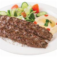 Kafta Plate · 2 skews of lean ground beef sirloinot mixed with chopped onion, parsley, herbs, and spices g...