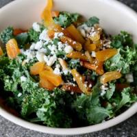 Roasted Beets Salad · Kale, beets, lemon, basil, goat cheese, and pistachios with ginger papaya dressing.