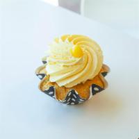 Pucker Up Cupcake · Fan favorite! lemon cupcake with tart lemon curd filling topped with sweet lemon buttercream.