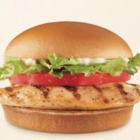 DQ Bakes!® Grilled Chicken Sandwich · A grilled seasoned chicken fillet topped with crisp chopped lettuce, thick-cut tomato and ma...
