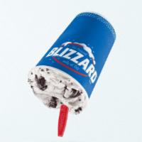 Oreo  Cookies Blizzard Treat · Oreo cookie pieces blended with creamy vanilla soft serve.