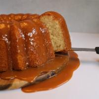 Caramel Pound Cake · Homemade buttery decadent pound cake drizzled with a rich caramel.