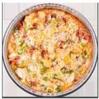 Chicken Ranchero Pizza · Grilled chicken with ranch sauce, cheddar cheese, onions, bell peppers, jalapeno, bacon and ...