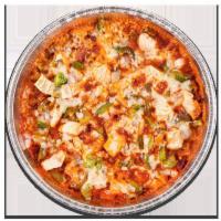 Buffalo Chicken Pizza · Grilled chicken with Buffalo sauce, cheddar cheese, onions, bell peppers, jalapenos, bacon a...
