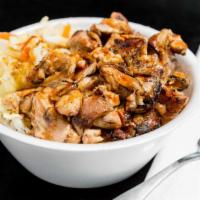 Small Chicken  Bowl  · Steamed white rice, 1/4 pound charbroiled chicken, and steamed cabbage 
