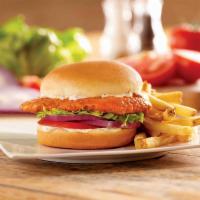 Buffalo Ranch Fried Chicken Sandwich · Hand-breaded chicken breast tossed in Buffalo sauce with shredded lettuce, tomato, red onion...