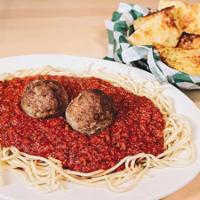 Spaghetti and garlic bread · Meat sauce unless specified