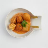 Look Chin Tod · fried mixed fish balls with sweet chili sauce.