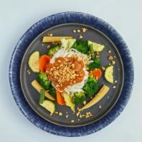 Rama Dish · Steamed mixed vegetables with peanut sauce. (GF)