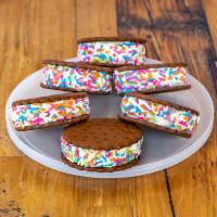 6 Pack IC Sandwich · 6 pack of ice cream sandwiches made with soft serve ice cream.