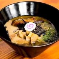 Tonkotsu Shoyu Ramen · House-made, Creamy, Hakata-style Pork Bone Broth prepared for 17 hours. Chashu Pork, Kikurag...