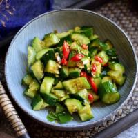 Chinese Style Cucumber Salad 凉拌黄瓜 · Diced cucumber with homemade sauce 