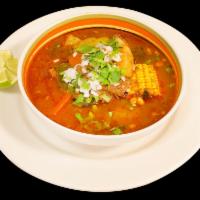 Sopa de Costilla de Res · Beef short ribs soup. Served with rice.