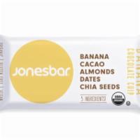 Jones Banana Chocolate Chip · Five Ingredients: Banana, Cacao, Almonds, Dates, and Chia Seeds