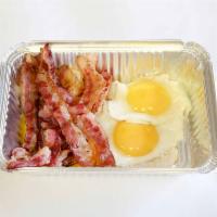 Eggs with Bacon and Home Fries Platter Breakfast · 2 eggs.