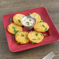 Fried Green Tomatoes · Served with dipping sauce.
