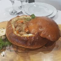 Serbian Goulash in A Bread Bowl · 