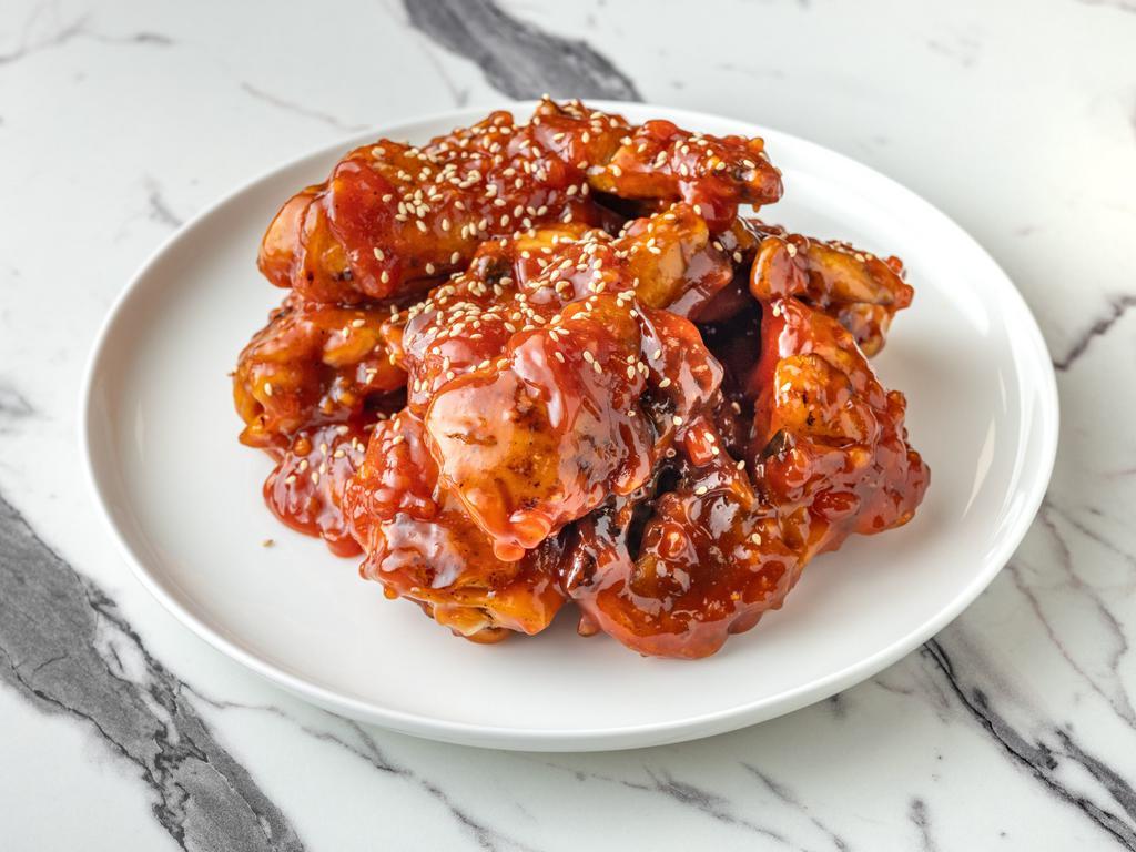 Korean Grilled Sweet Chicken · Korean style grilled(charcoal) chicken with sweet sauce.