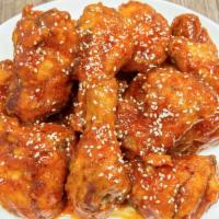 Korean Glazed Fried Chicken · Fried crispy chicken with sweet&spicy sauce.