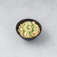 Fettucini Alfredo · Cheese and butter based cream sauce.  Served over your choice of any pasta. 