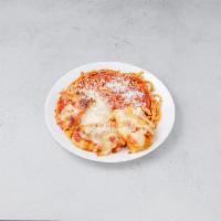 Chicken Parmigiana · Chicken breast, marinara sauce and mozzarella.