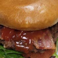 Classic BLT Burger · Premium short rib burger topped with bacon, lettuce, tomato, pickle, ketchup, and house sauce.