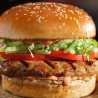 Turkey Burger  · Includes: Lettuce, Tomato, Grilled Onion and House Dressing
