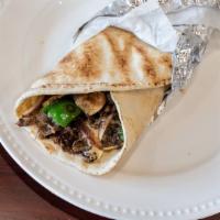 Steak and Cheese  · Steak and cheese with green peppers, mushroom, onion and white american cheese.