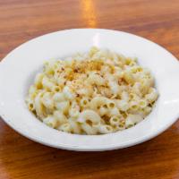 Pretzel Crusted Mac and Cheese · Parmesan, pecorino, mozzarella. Add bacon for an additional charge.