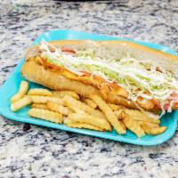 Chicken Steak Sandwich with Fries · 
