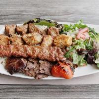 Mixed Grill Kebab · Combination of Chicken Shish Kebab, Adana Kebab,
Kofte Kebab, Lamb Shish Kebab, Chicken Adan...