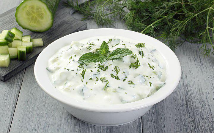 7. Cacik · A tasty dip of yogurt made with cucumber, salt, garlic and mint.