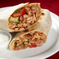 46.Chicken Gyro Sandwich · Thinly sliced chicken gyro with lettuce, tomatoes and onions