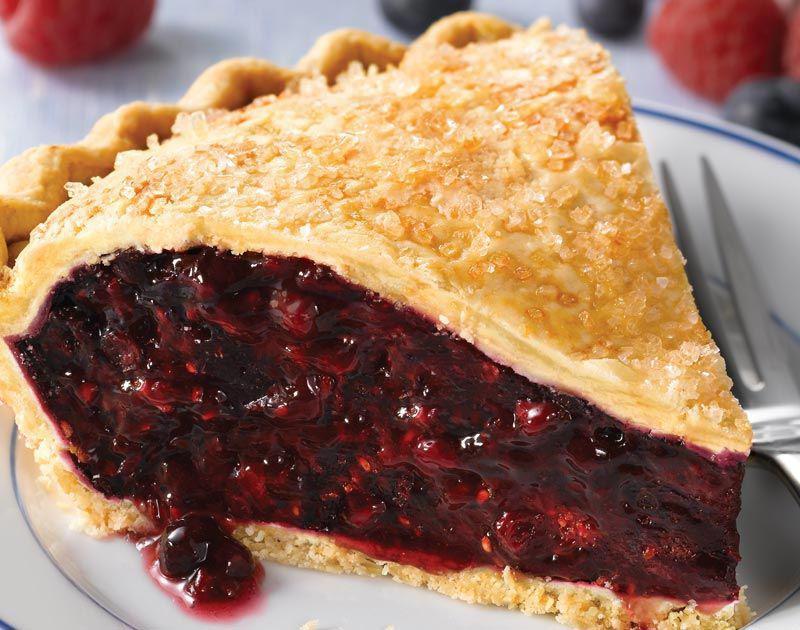 Triple Berry Pie  · Tart raspberries, plump, wild Maine blueberries, and juicy Pacific Northwest blackberries blend together to create a pie that’s bursting with flavor.