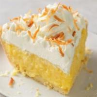 Coconut Cream Pie  · A buttery vanilla cream filling blended with shredded coconut then topped with real whipped ...