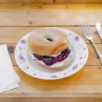 Bagel Roll with Cream Cheese and Jelly · 