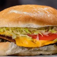 24. Grilled Tilapia Burger · Fresh grilled tilapia filet topped with tartar sauce, lettuce, tomatoes, onions, pickles, an...