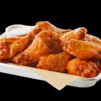 Buffalo Chicken Wings · Served with blue cheese dressing.
